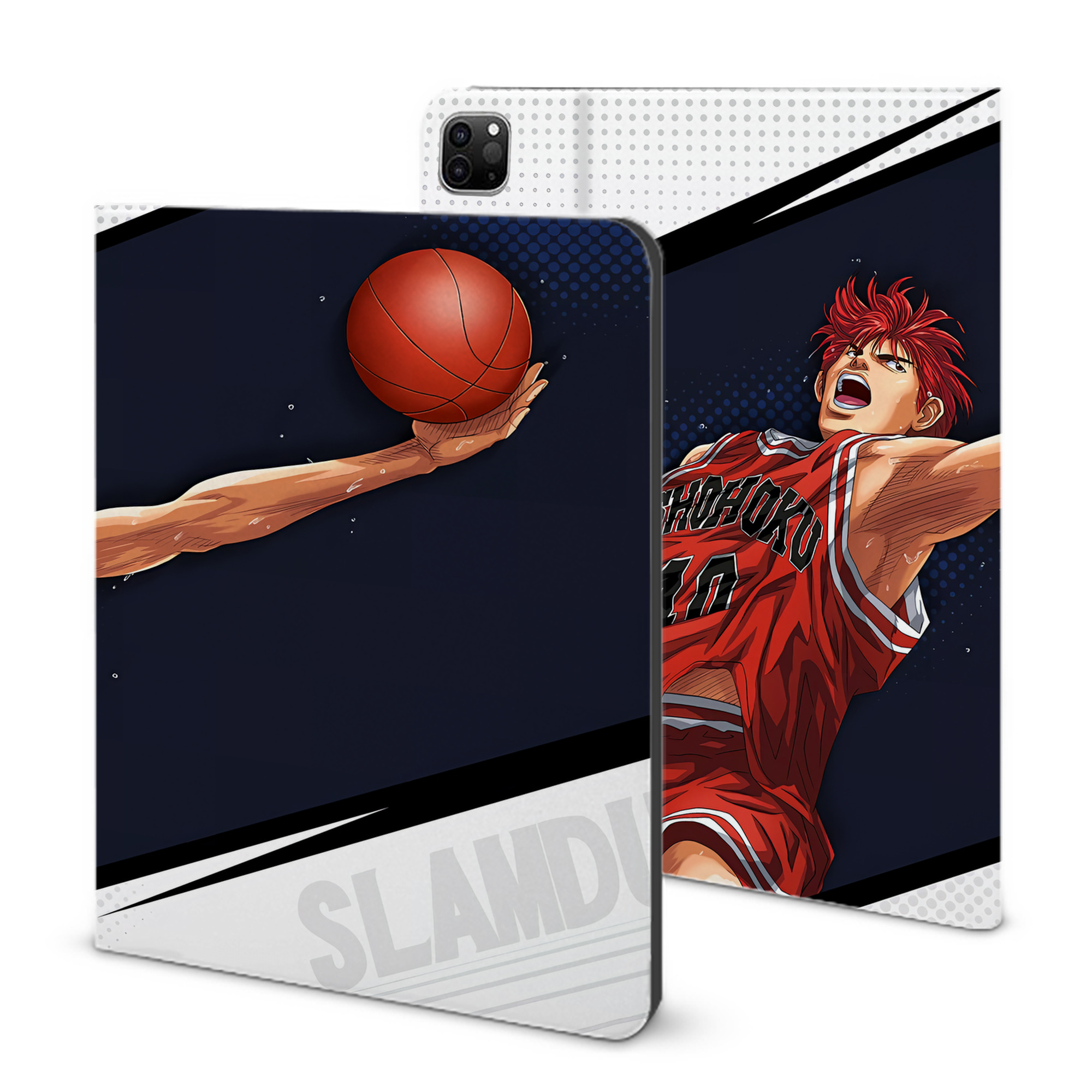 （画像用） SLAM DUNK／スラムダンク IPad ケース ブック型 PUレザー TPU 耐衝撃 軽量 薄型 ペン収納なし 全面保護 IPad 各モデル対応